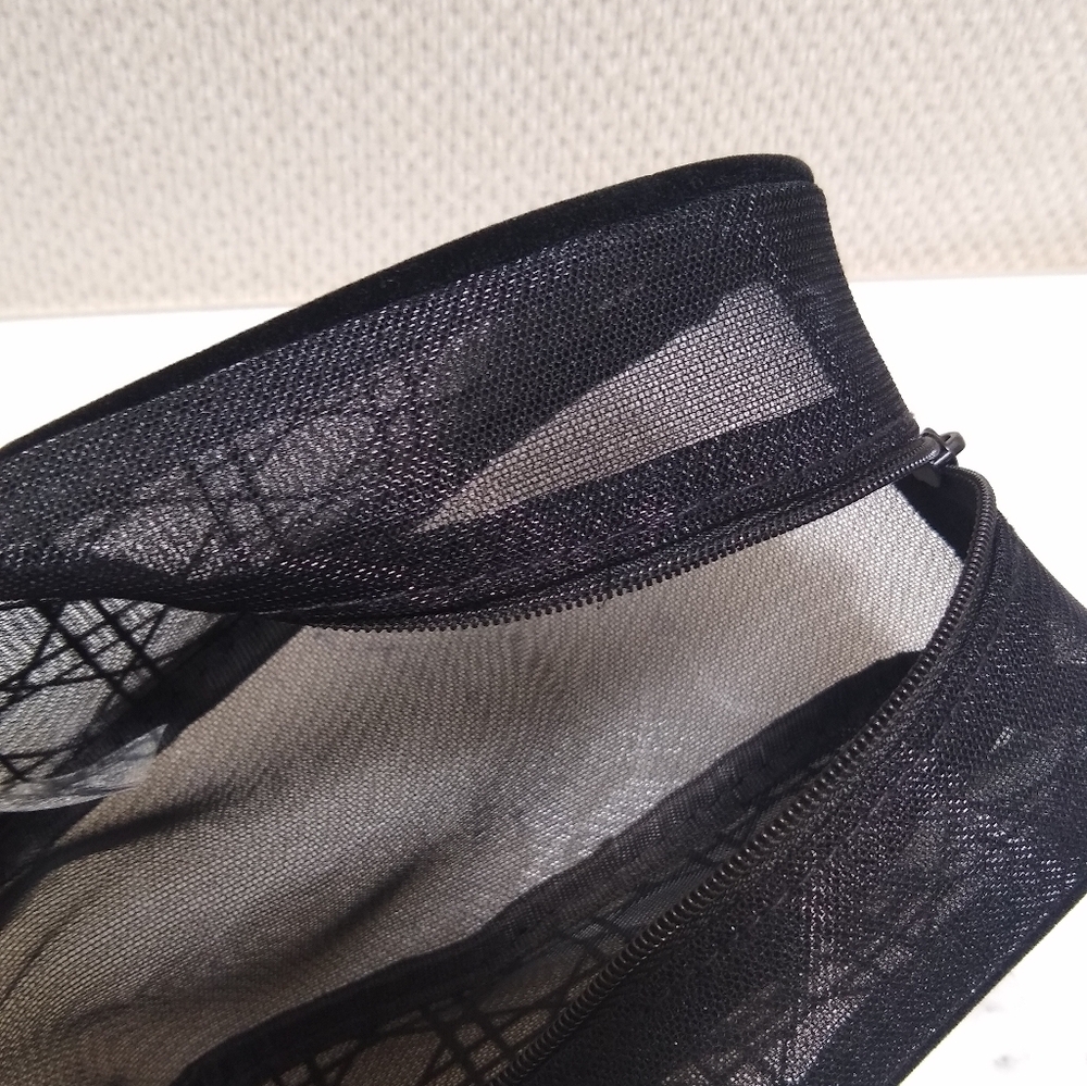 Dior 2025 Black Mesh Cosmetic Makeup Pouch New No Tag - Picture 7 of 10